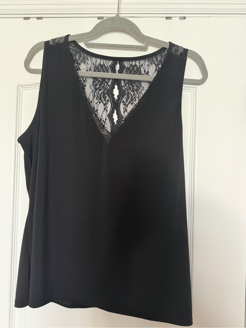 WHBM Black Lace-Back Sleeveless Top